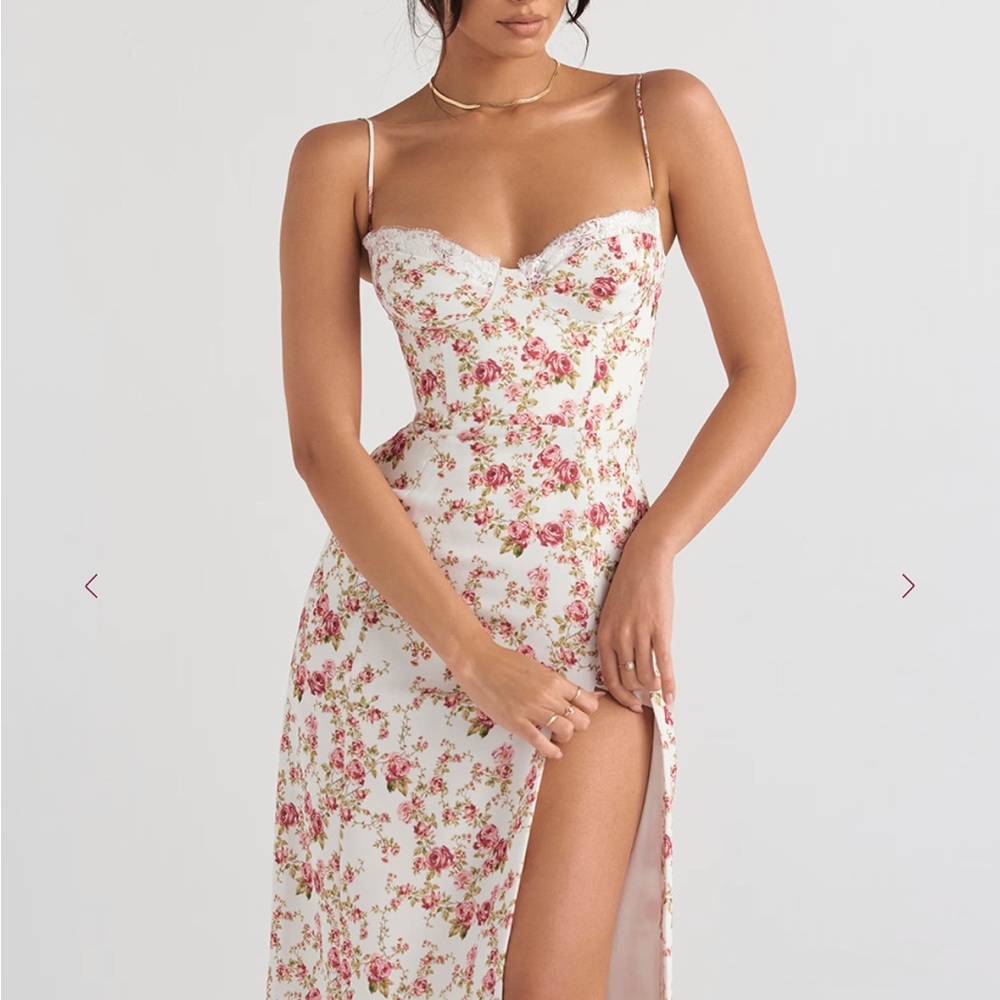 House of cb charlotte dress Floral Print Spaghetti Strap Dress small